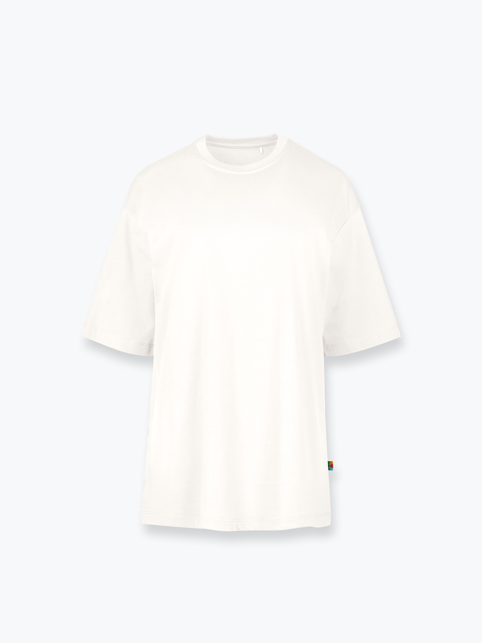 Śmietankowy T-shirt oversize damski